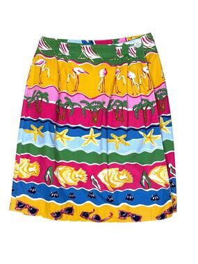 Retro 80s 90s F. L. Malik Tropical Wrap Skirt Size Small